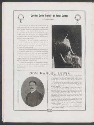 Carolina García Acevedo de Vaeza Ocampo [y] Don Manuel Lessa - [Necrología]