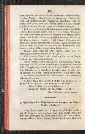 Wie kann der Schullehrer auch außer der Schule andere bilden?