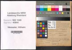 Entnazifizierung Wilhelm Meisseler , geb. 12.04.1898 (Kaufmann)
