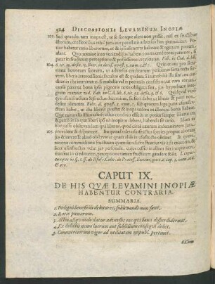 Caput IX. De His Quae Levamini Inopiae Habentur Contraria.
