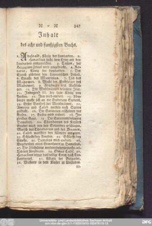 Inhalt des acht und funfzigsten Buchs.