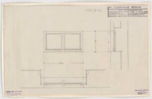 Haus des Rundfunks, Berlin-Charlottenburg: Kellerfenster Masurenfront, Aufriss, Schnitte 1:10