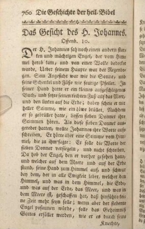 Das Gesicht des H. Johannes. Offenb. 10.
