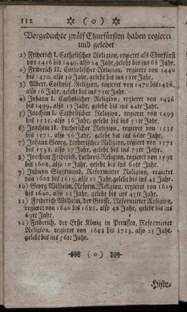 Vorgedachte zwölf Churfürsten haben regieret und gelebet.