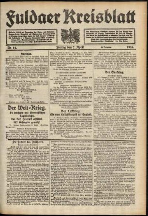 Ausgabe vom Freitag, den 07. April 1916.