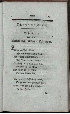 Hymne von dem allerheiligsten Altars-Sakrament