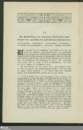 VI. Die Entwicklung der Dresdner Volksschule nach Löscher bis zum Ende des achtzehnten Jahrhunderts