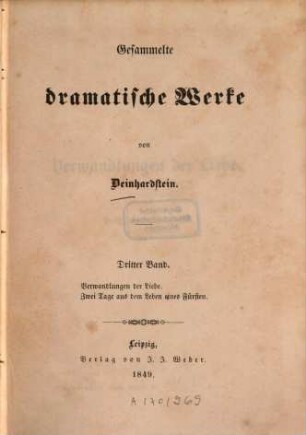 Gesammelte dramatische Werke, 3