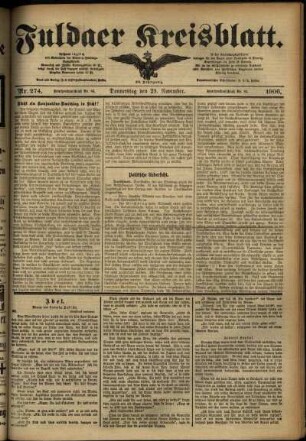 Ausgabe vom Donnerstag, den 29. November 1906.