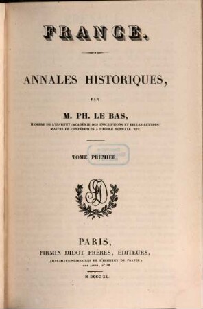 France : annales historiques, 1