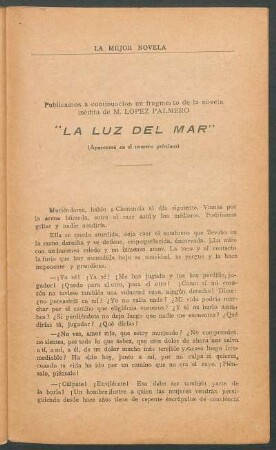 "La luz del mar" : (Aparecerá en el número próximo)
