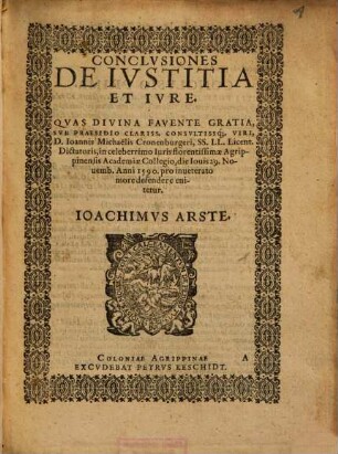 Conclvsiones de ivstitia et ivre