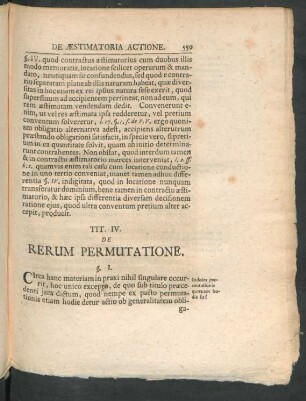 Tit. IV. De Rerum Permutatione