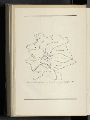 Karte der städtischen Regionen zur Kaiserzeit (seit Augustuts) (Kapitel VIII)
