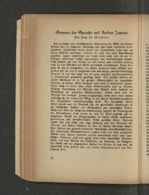 Seminar für Sprache und Kultur Japans.