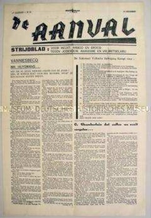 Monatszeitung der faschistischen Bewegung in Belgien "De Aanval"