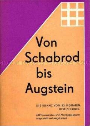 Dokumentation der DDR über die Verurteilung von Atomrüstungsgegnern in der Bundesrepublik