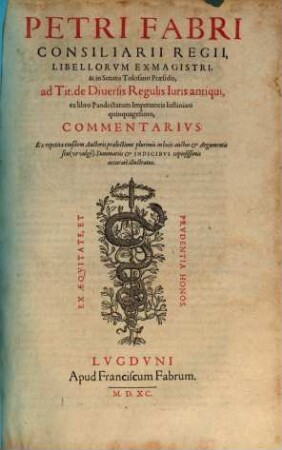 Commentarius ad Titulum de diversis regulis iuris antiq.