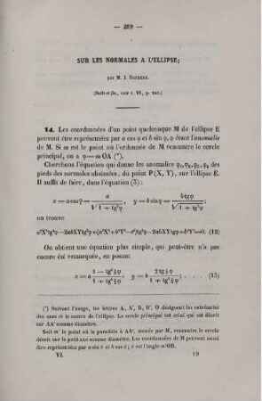 Sur les normales a l´ellipse.