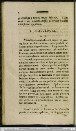 I. Philologia