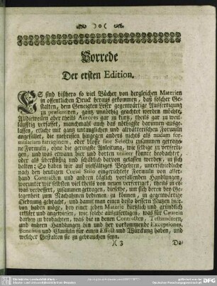 Vorrede Der ersten Edition