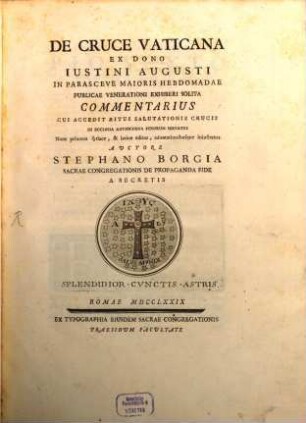 Commentarius de Cruce Vaticana