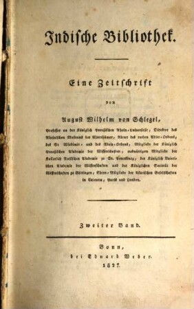 Indische Bibliothek : eine Zeitschrift. 2. 1827