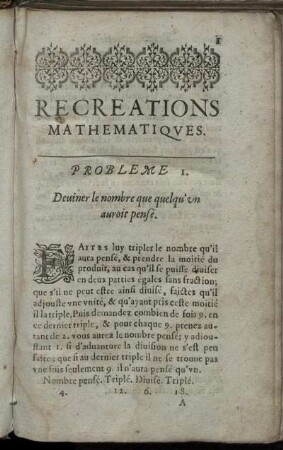 Recreations Mathematiques.
