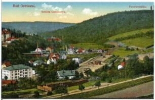 Gottleuba. Blick auf Gottleuba und Schloss Giesenstein