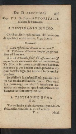 Cap. VII. De Loco Avtoritatis divinae & humanae.