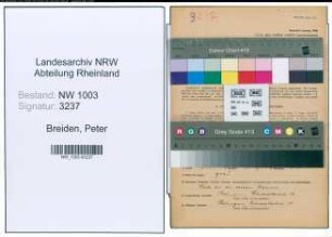 Entnazifizierung Peter Breiden , geb. 14.12.1902 (Stadtinspektor)