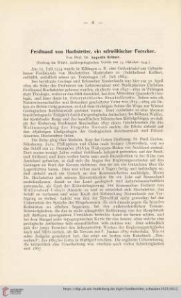 Ferdinand von Hochstetter, ein schwäbischer Forscher