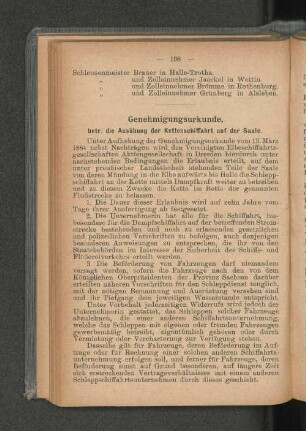 Genehmigungsurkunde, [...]