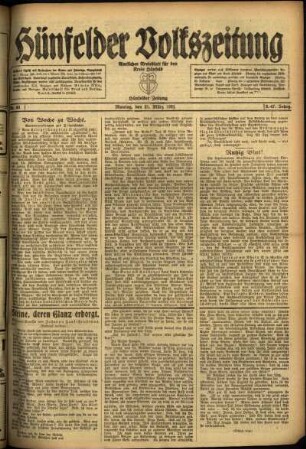 Ausgabe vom Montag, den 21. März 1921.