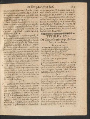 Titulus XVII. De Sequestratione possessionum, & fructuum