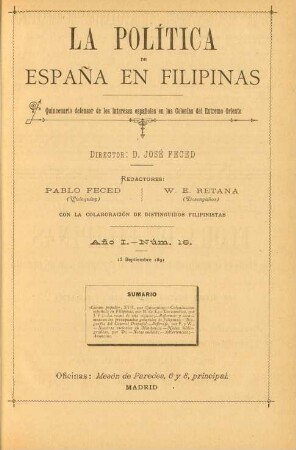 Núm. 16. 15 Septiembre 1891
