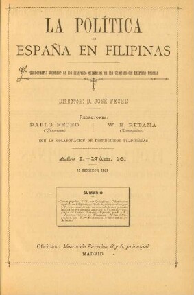 Núm. 16. 15 Septiembre 1891