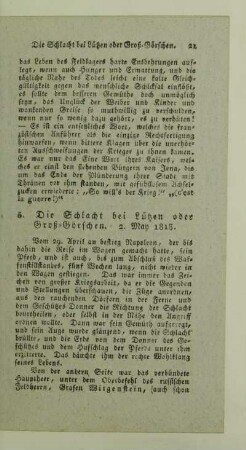 5. Die Schlacht bei Lützen oder Groß-Görschen. 2 May 1813