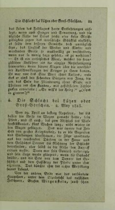 5. Die Schlacht bei Lützen oder Groß-Görschen. 2 May 1813