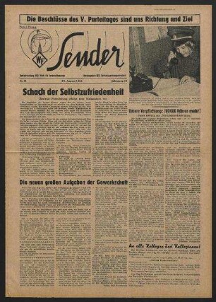 Betriebszeitung 'WF-Sender', Nr.31/1958 (29. August 1958)
