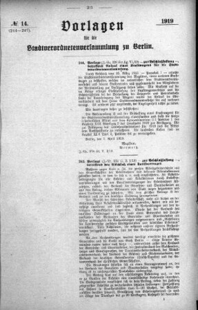 No. 14 (244-247), 12. April 1919