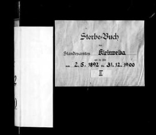 Sterberegister Kleinwelka