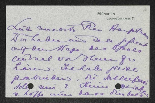 Brief von Else Lampe an Margarete Hauptmann