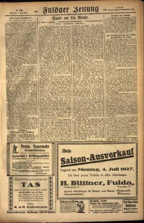 Zweite Ausgabe vom Sonntag, den 03. Juli 1927.