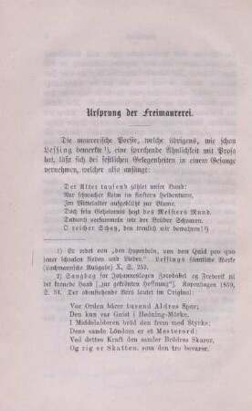 Ursprung der Freimaurerei.