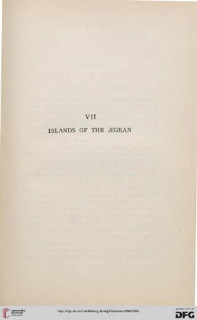 VII: Islands of the Aegean