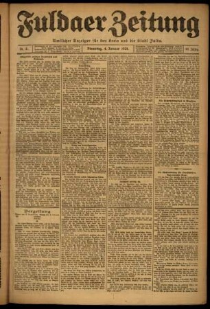 Ausgabe vom Dienstag, den 04. Januar 1921.