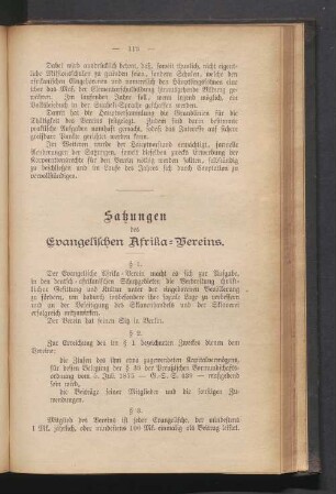 Satzungen des Evangelischen Afrika-Vereins