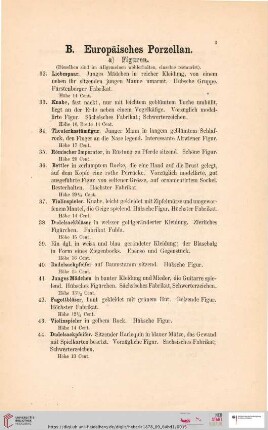 B. Europäisches Porzellan (Nr. 32 - 191)