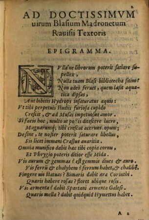 Cornucopiae Ioannis Ravisii Textoris Epitome : quae res quibus orbis locis abunde proveniant alphabetico ordine complectens